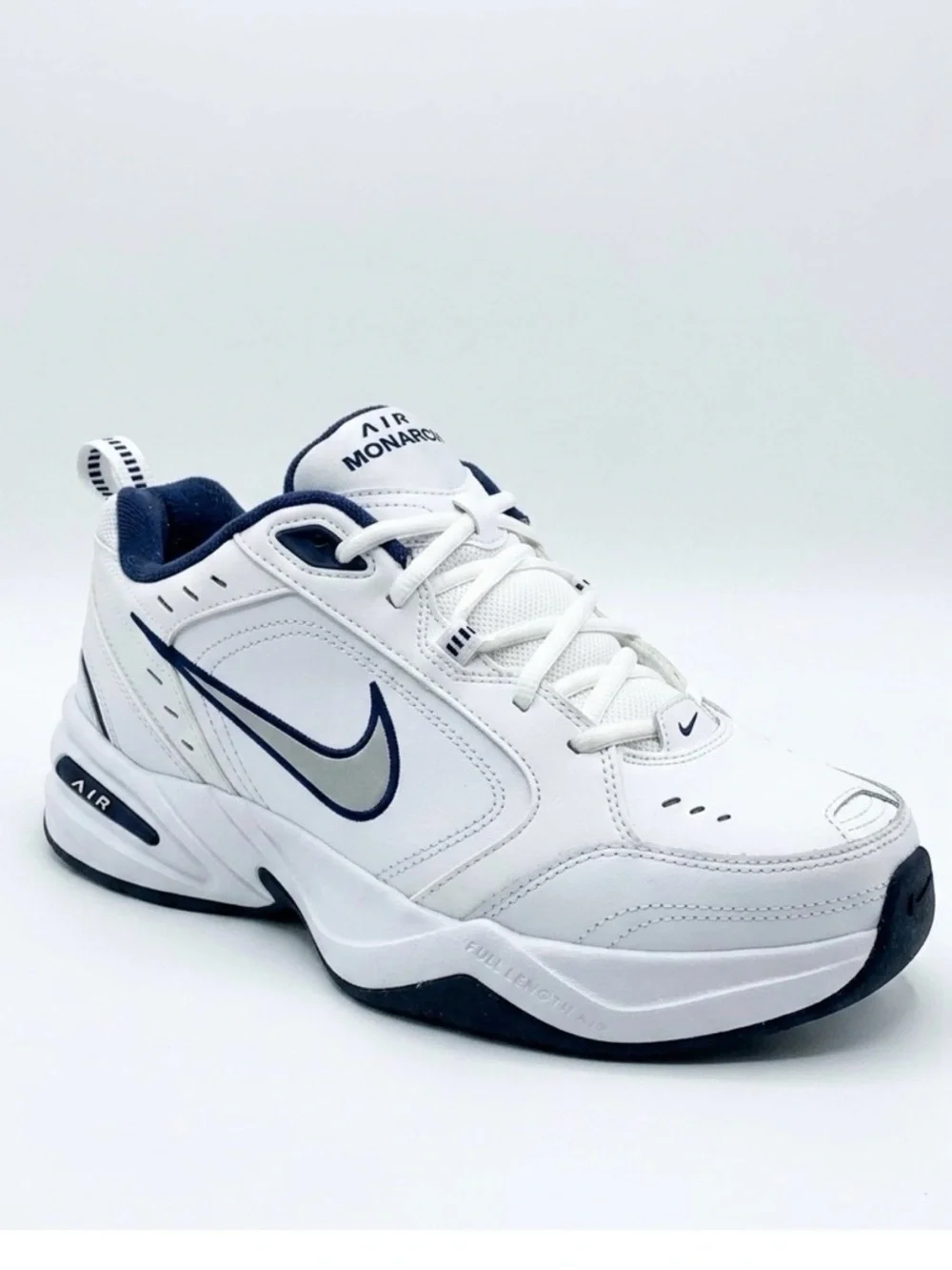 Nike White and Navy Air Monarch IV Men's Training Sneaker